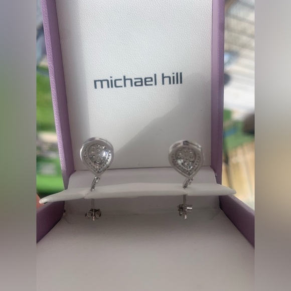 Michael Hill 1/2 CTW Diamond Drop Earrings - 10k White Gold - Picture 5 of 8